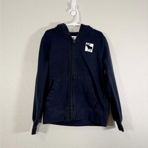 Abercrombie Kids Zip Up Hoodie Sweatshirt Navy with Moose Logo Kids Size 7/8